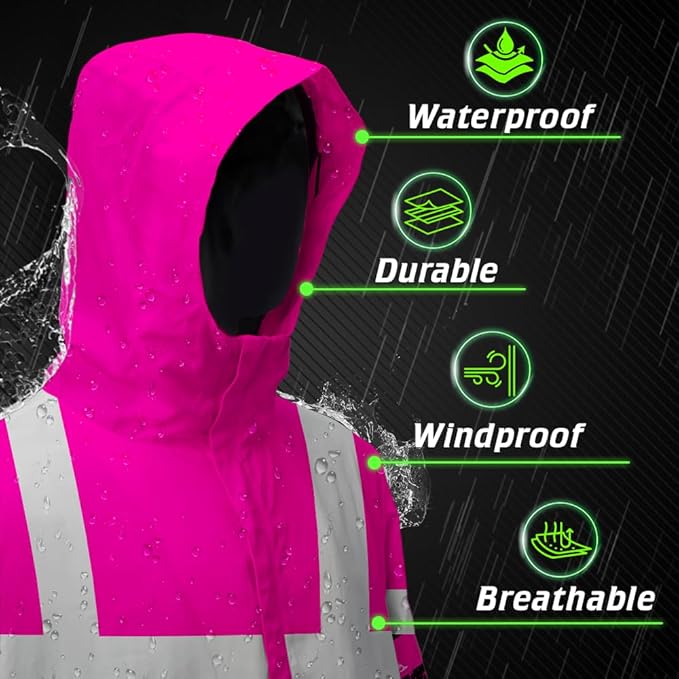 Color US Flag High Visibility Hoodie for Men Women Reflective Tapes Safety Workwear for Worker Runner Patriotic