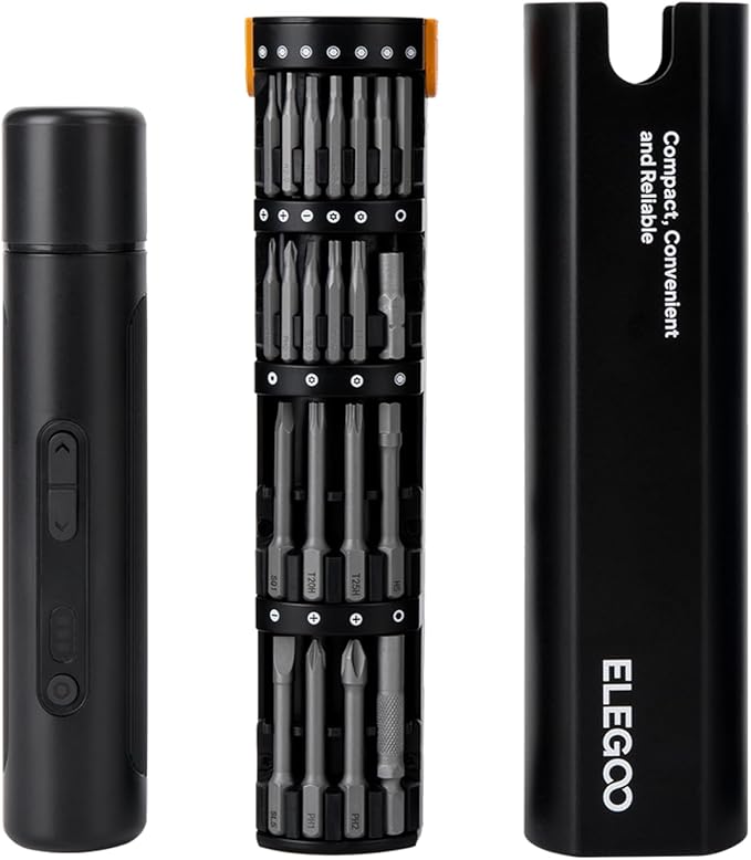 ELEGOO 33-in-1 Electric Screwdriver Set with LED and Precision Screwdrivers, 1500mAh Battery, Power Tool Kit for 3D Printer Maintenance, Small Electronics Repairs, Engineers, DIY Electronics