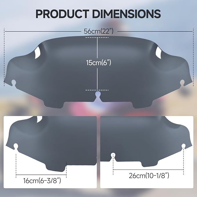 Motorcycle 6 inch Windshield Windscreen Windshield Fit For 1996-2013 Harley Davidson Touring Street Glide Electra Glide Tri Glide Flht Flhx Flhtk Flhtc Flhtcu, Smoke