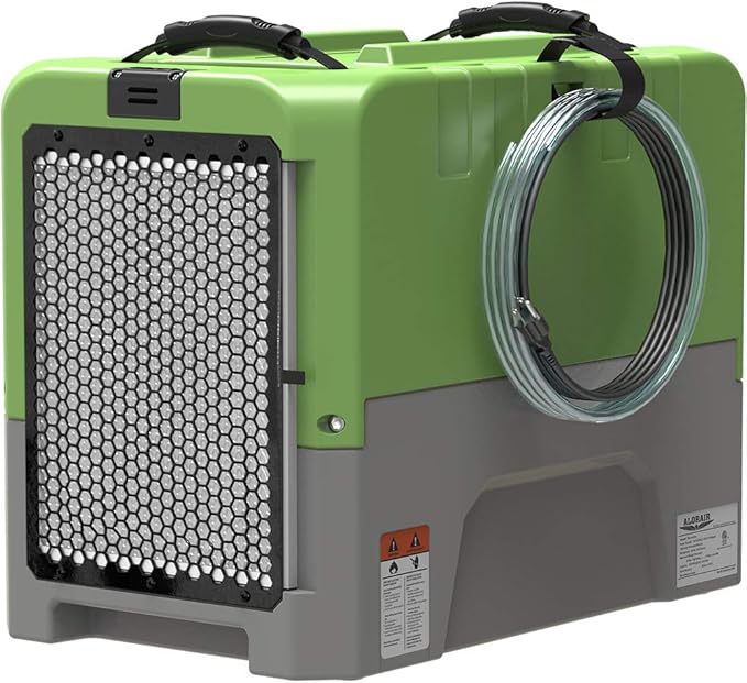 ALORAIR 180PPD LGR Commercial Dehumidifier with Pump for Basement Warehouse & Job Sites, Large Space Crawl Space Dehumidifier for Efficient Water Damage Restoration,5 Years Limited Warranty, Green