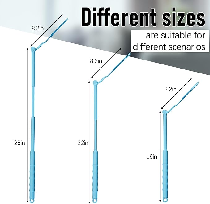 4 Pcs 3 ft Replacement Handles Compatible with Swiffer Duster Refill Adjustable Length Handles Duster Refill Extended Handle Removal Duty (Sky Blue)