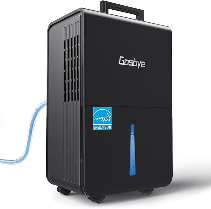 4500 Sq.Ft. Most Efficient Energy Star 2024 Dehumidifier for Basement with Drain Hose, Max 115 Pints/D Dehumidifier for Large Room, [45dB Quiet Compressor], Easy Drainage, Auto-restart, Black