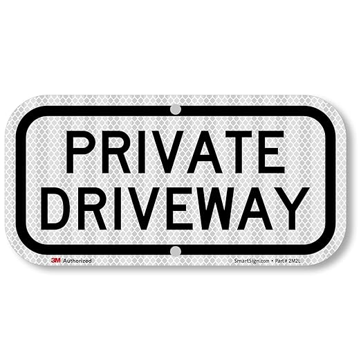 SmartSign "Private Driveway" Sign | 6" x 12" 3M High Intensity Grade Reflective Aluminum, Made in USA