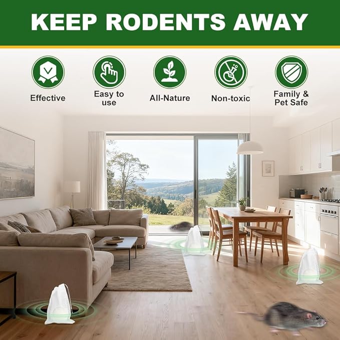 Mouse Repellent,Natural Peppermint Oil Mothballs and Insect Repellent Ball, Rodent Repellent Squirrel Repellent for Indoor and Outdoor,Keep Pest Away Repel Mosquito & Moth（12 Pack）