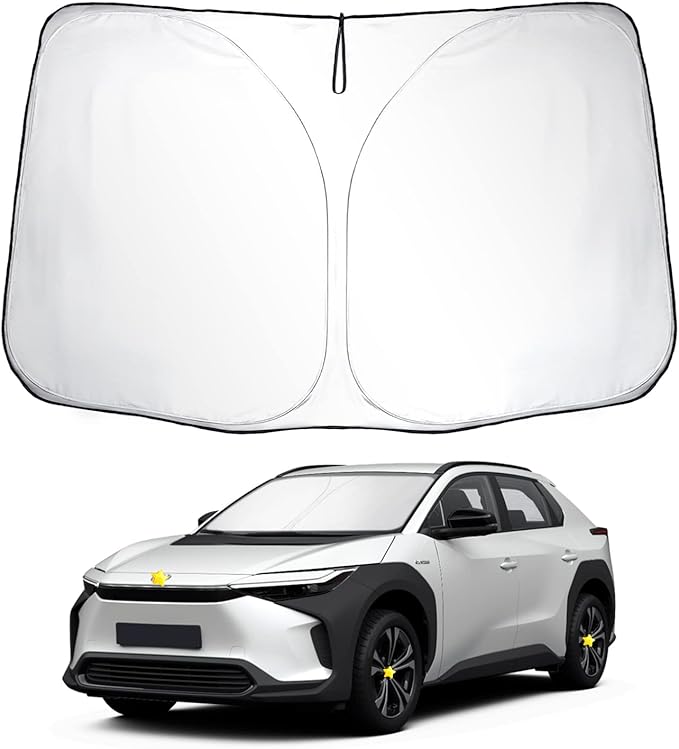 SKTU 2023 2024 2025 bZ4X Front Windshield Sunshade for 2023 2024 2025 Toyota bZ4X Windshield Sun Shade Foldable for Blocks UV Rays and Blocks Heat and Sun Keeps Vehicle Cool