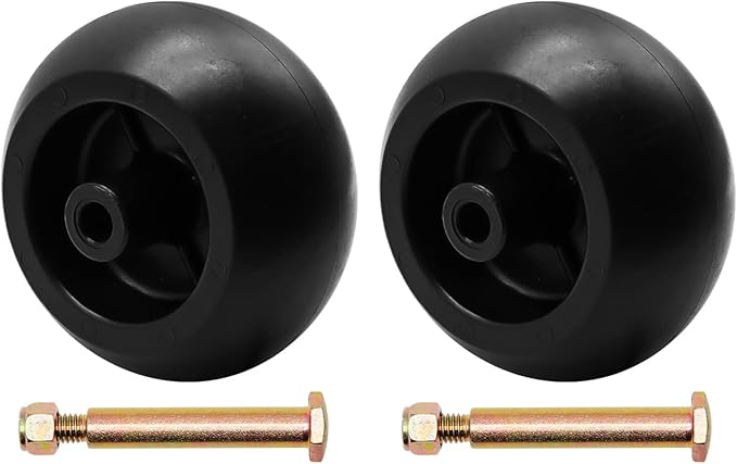 133957 532133957 riding mower Deck Wheels Fit for Husqvarna Poulan Craftsman Replaces MTD 753-04856A Cub Cadet 738-3056 M84690 with Bolts & Lock Nuts(2/pack)