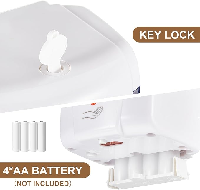 Hushee 2 Pcs Automatic Soap Dispenser Sensor Hand Sanitizer Dispenser Battery Powered for Office Kitchen Hotel