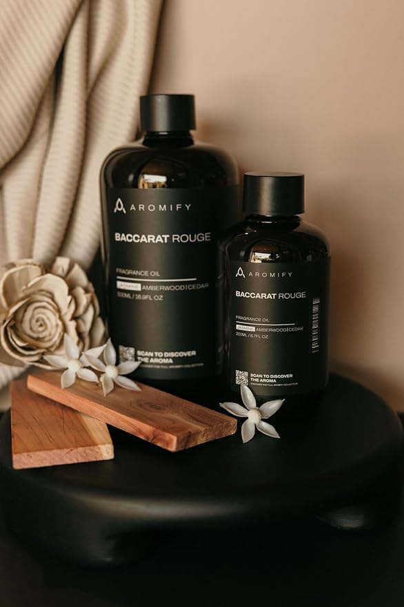 Diffuser Oil Inspired by Baccarat Rouge, 6.7 FL Oz, 200 mL,Luxury Hotel Scent for Home, Bathroom, Spa & Office, Essential Oil Blend for Aromatherapy, Amberwood & Cedar.