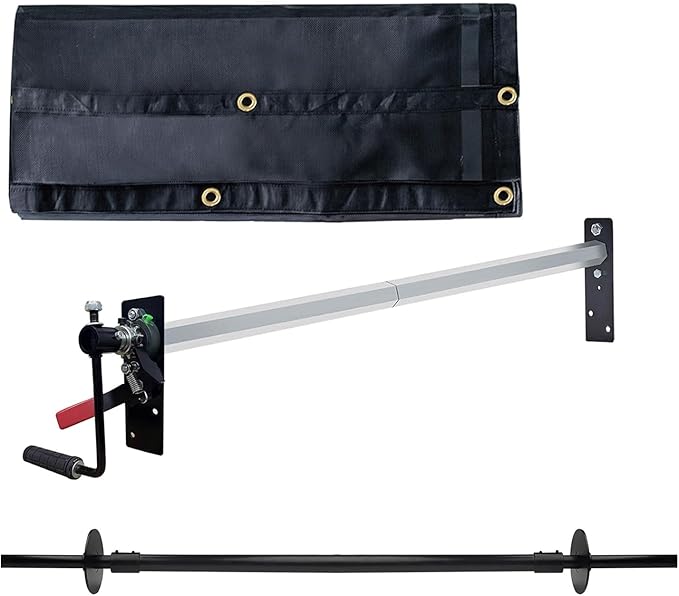 Heavy-Duty Dump Truck Tarp Kit, with Rear Anti-Sail Bow Set (with 7'x14' PVC Mesh Tarp)