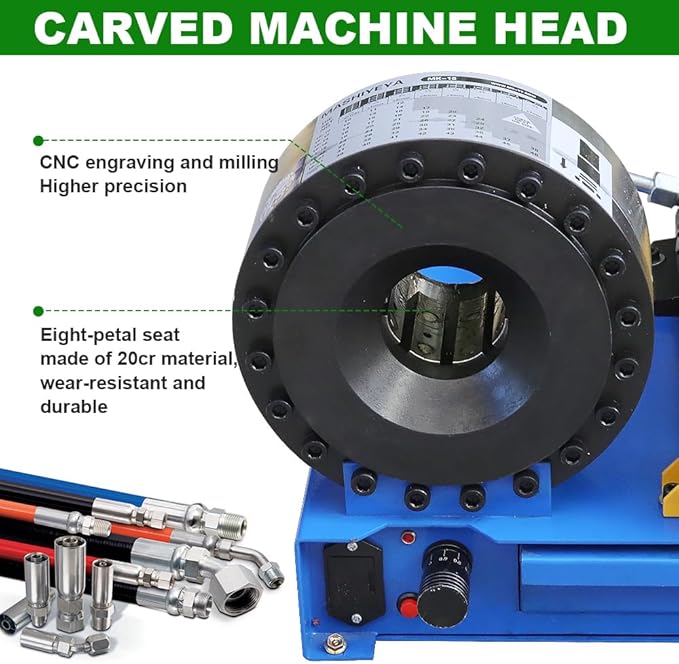 Hose Crimper with 8 Sets of Dies High Pressure Hydraulic Hose Crimping Handheld Hydraulic Hose Crimping Tool (Hose Crimper)