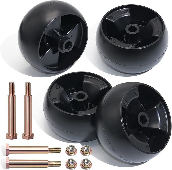 CheeMuii 4 Pack Mower Deck Wheel Kit Replace for MTD/Cub Cadet 734-04155 Replace for Toro 112-0677 72-025 210-275 5" Deck Wheels with Bolts & Lock Nuts
