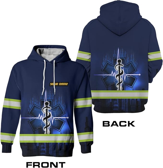 Matedecor High Visibility Hi Vis Hoodie for Men - Jobs Collection Custom Name Class 3 Reflective Safety Workwear