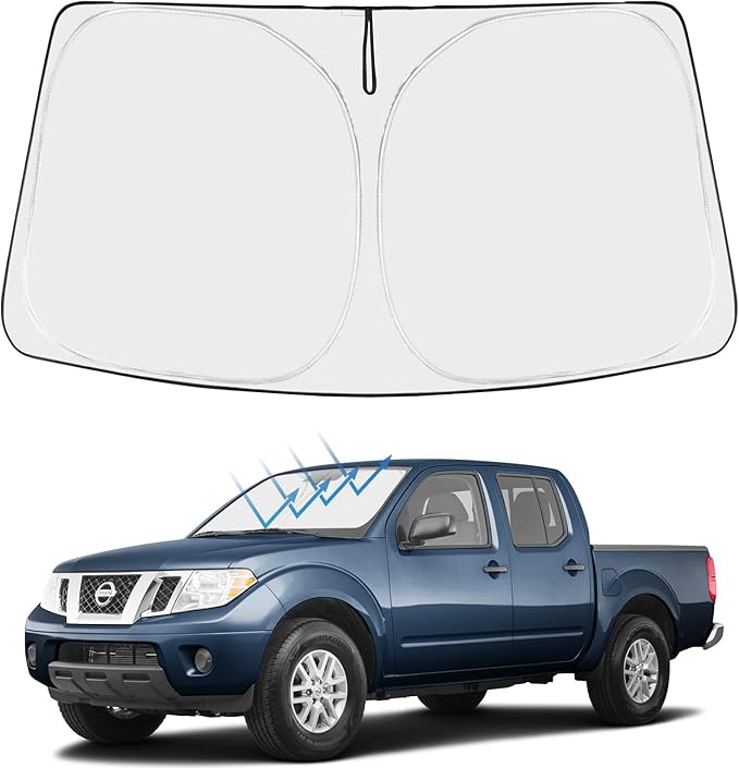 Proadsy Front Windshield Sun Shade Foldable Sunshade Protector Custom Fit 2021-2005 Nissan Frontier, 2Dr 4Dr KingCab CrewCab Pickup Accessories 2025 Upgrade