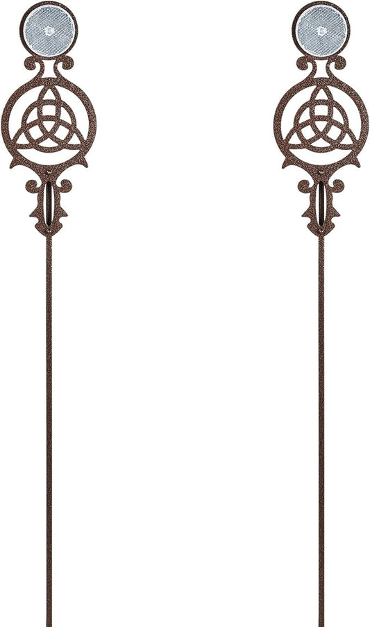 Touch of Class Pathways Reflective Driveway Marker Stake Set of Two for Outdoor Use | Celtic Knot Emblem Design | Personalized Tall Reflector Set of 2 | Weathered Bronze Durable Finish