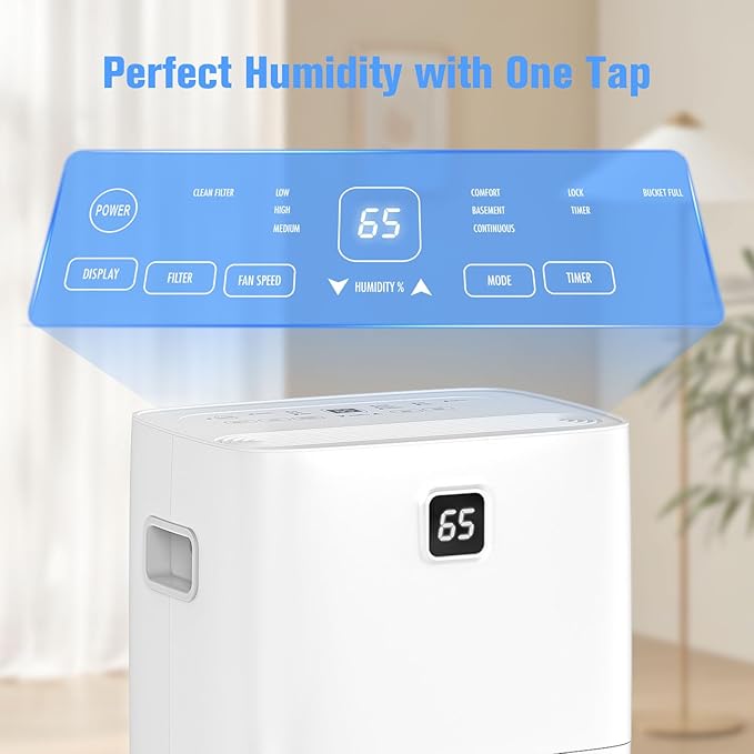 2025 Energy Star Dehumidifier 80 Pints for up to 5000 Sq.Ft, Basement & Large Room Moisture Removal with Drain Hose & 3 Modes, for Home, Bedroom, Bathroom, Garage