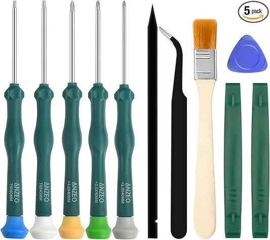 Cleaning Repair Tool Kit for PS4 PS5, Screwdriver Set with TR9 Torx Security Screwdriver PH00 PH0 PH1 Phillips Screwdriver for Sony Playstation 4&5 Console and Controller Tear Down