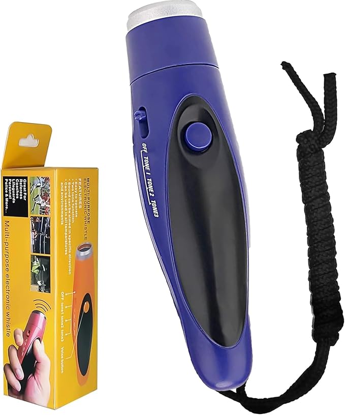 Electronic Whistle for Coaches, Handheld Lound Electric Whistle with Lanyard and Three Tone for Volleyball, Soccer Referee, P.E. Teacher, Police,Outdoor Camping, Self Defense Emergency
