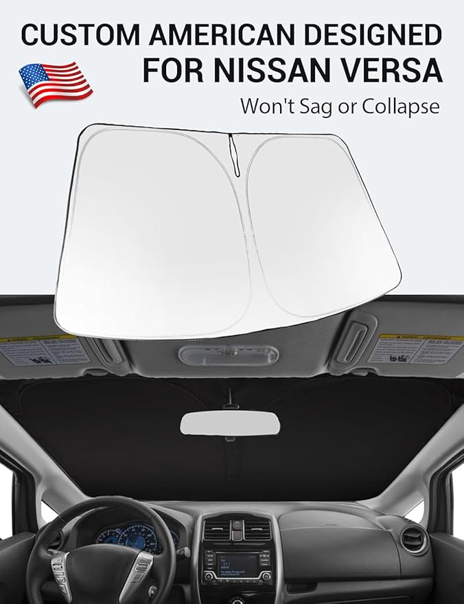 Proadsy Windshield Sun Shade for Nissan Versa 2012-2018 Foldable Front Sunshade Protector Sun Visor Blocks UV Rays Keep Car Cooler