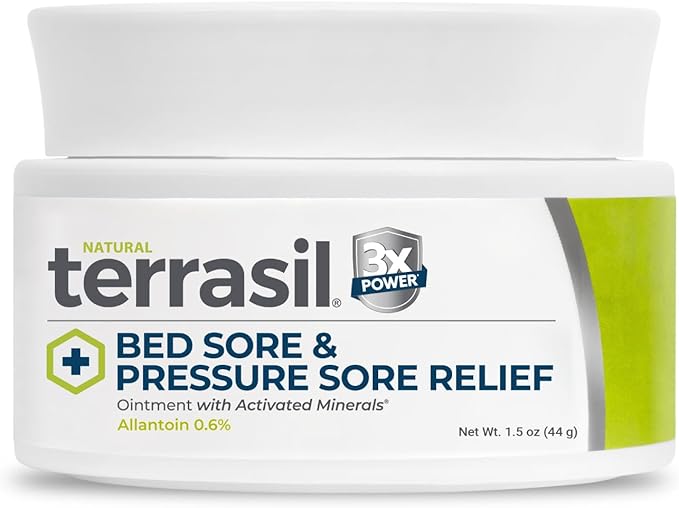 terrasil Bed Sores Treatment Cream & Pressure Sores Cream – Natural Ingredients for Healing of Bedsores, Ulcers & Wounds, 3X Power for Fast Soothing Relief (1.5 oz jar)