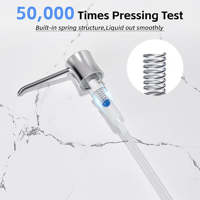 SAMODRA Built in Kitchen Sink Soap and Chrome Lotion Dispenser Built in Design for Counter Top with Large 12 OZ Liquid Soap Bottle