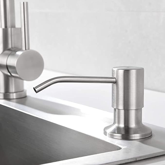 Sink Soap Dispenser, 300ml Built in Kitchen Sink Soap Dispenser Refillable Reusable Countertop Soap Liquid Bottle for Kitchen Sink