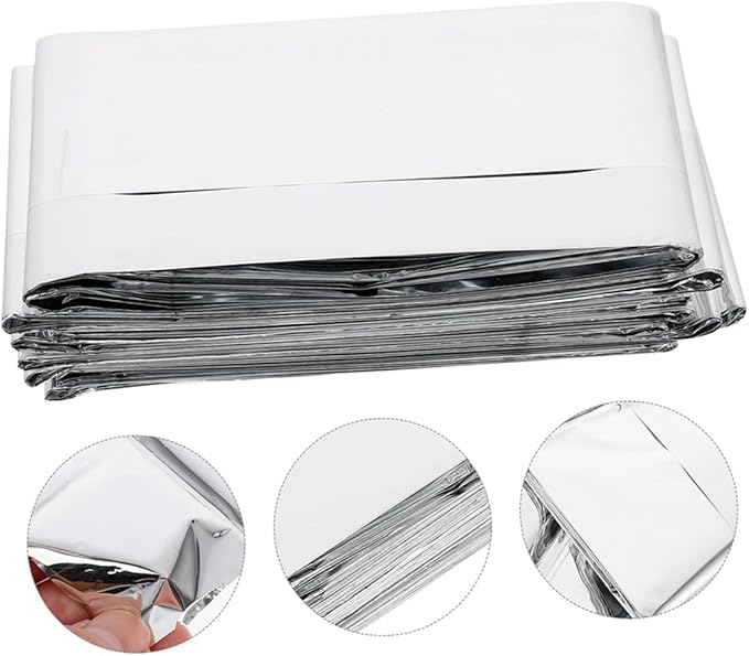 Mikinona 4Pcs Emergency Blanket Lightweight Thermal Insulation Camping Survival Supplies Portable Outdoor Survival Gear for Cold Weather and Inclement Conditions