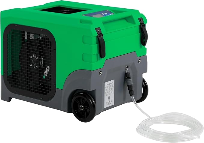 Mounto MOUNTO 268Pints LGR Commercial Compact Dehumidifier with Pump and Drain Hose, LGR Portable Dehumidifier with wheels for Home, Basements, Garages, and Job Sites (Green)