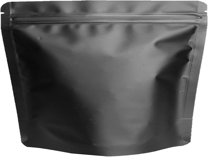 50 Pack Matte Black Stand Up Bags – 5 Mil 8.5x6.5 Inches Smell Proof Resealable Bags, Heat Sealable Plastic Foil Packaging Pouch Bag, Large Food Storage Pouches