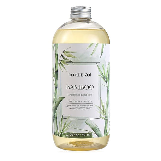 ROMIIE ZOI Liquid Hand Soap Refill,Bamboo,Gentle & Moisturizing Formula for Home & Kitchen, 750ML/26 FL OZ