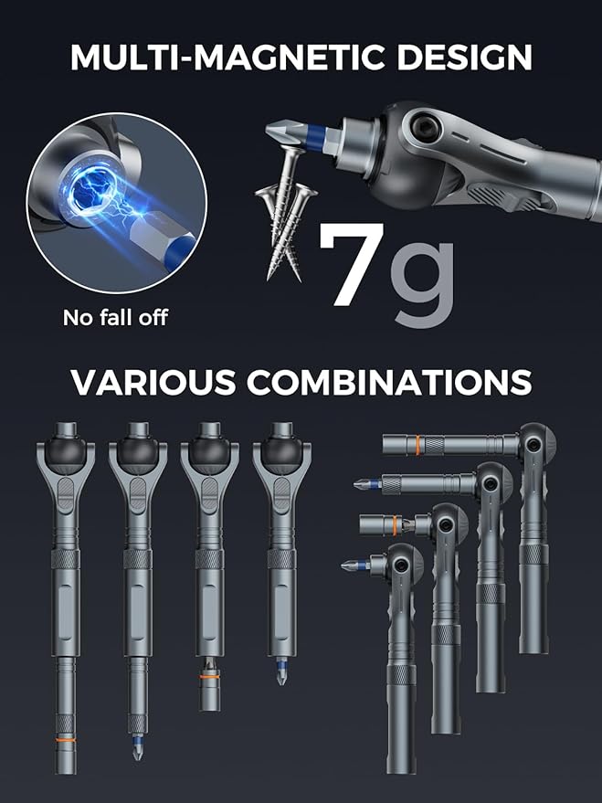 ATuMan RS2 40 In 1 Screwdriver Set, Multi Ratchet Screwdriver Set Magnetic Quick-Release S2 Steel Bit with Case 45-Tooth 1/4 Small Ratchet Kit for Diy/Auto/Home/Repair