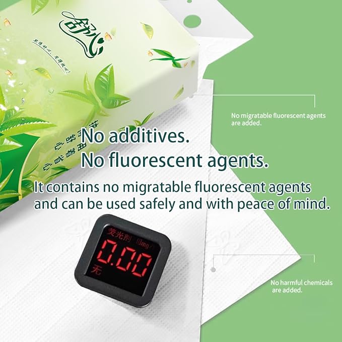 Hanging Facial Tissues with Green Tea Scent (6 Packs, 7680 Sheets Total) 4-Ply Soft Pack Paper Tissues for Home and Office - Wall Mountable & Space Saving