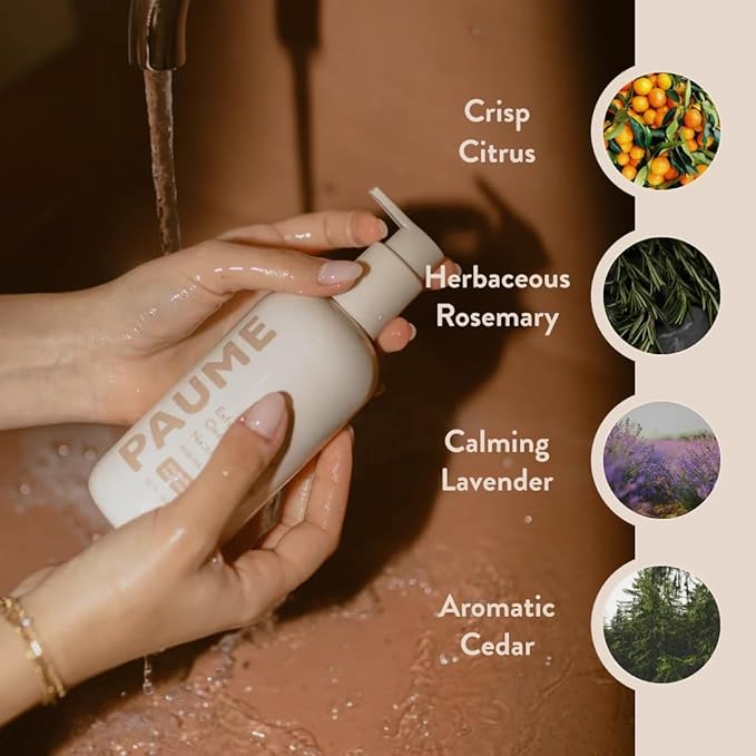 PAUME Exfoliating Hand Cleanser, Silicon Free, Paraben Free, Vegan, Exfoliating Soap with Essential Oils, Hydrating Hand Soap for Gentle Cleanse, 10oz