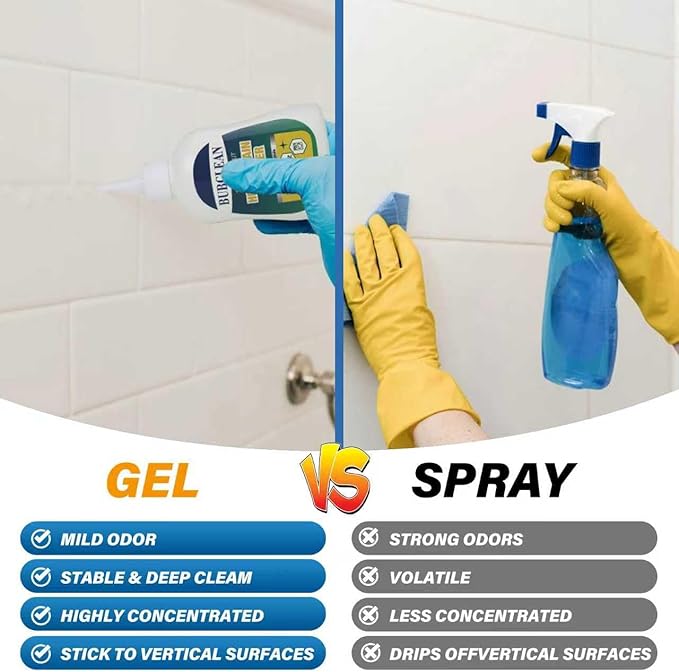 HOME STAIN CLEANER GEL – 7OZ Deep Cleaning Gel for Tile Gaps, Washing Machine Seals, Fridge Rubber, Wall & Shower Stains – Household Cleaning Solution for Bathroom, Kitchen, Room, Laundry