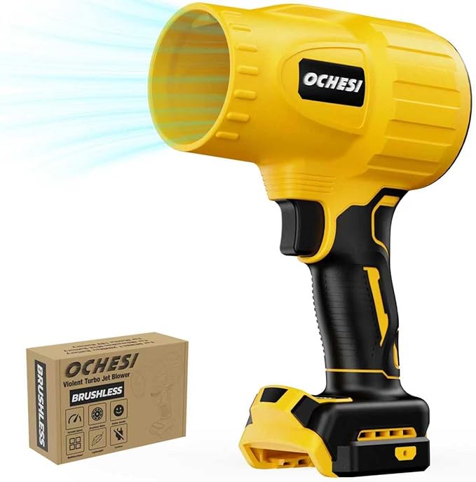 Electric Cordless Leaf Blower Dust Blower for Dewalt 20V Max Battery, High-Speed Brushless Motor Handheld Jet Fan Air Blower for Patio Cleaning, Lawn Care, Blowing Leaves and Dust (No Battery/Charger)