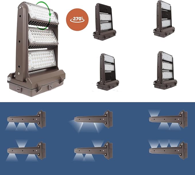 Rotatable LED Wall Pack Light with Dusk to Dawn Photocell, 200W 28000LM 800-1000W HPS/HID Equiv., 5000K Daylight ETL Commercial Outdoor Security Lighting for warehouse, Entrance, Parking, Garage