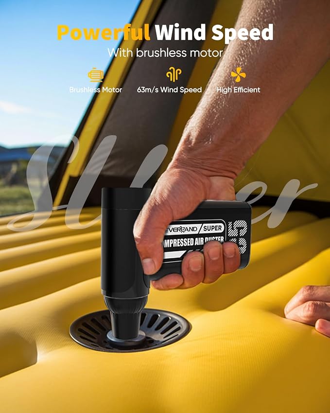 NEVERLAND Reusable Air Blower - 240000RPM High-Speed Cordless Compressed Air Duster, 8-Speed Adjustable, Rechargeable Battery-Powered Dust Blower for Computer, Keyboard, Electronics, Car, Pet Hair