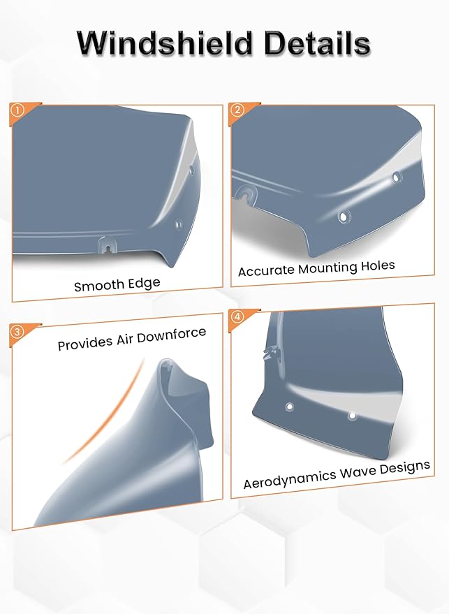 9" Wave Windshield Windscreen Wind Splitter Compatible with Harley Davidson Touring CVO Road Glide FLTRXSE 2023-up,CVO Road Glide ST FLTRXSTSE 2024-up,Road Glide FLTRX 2024-up (Tint)
