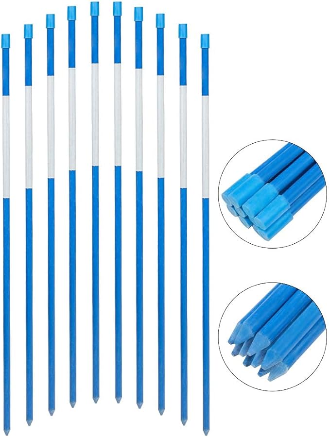 FiberMarker 72-Inch Snow Markers Driveway Reflectors Snow Stakes 20-Pack 5/16-Inch (Dia.), Blue