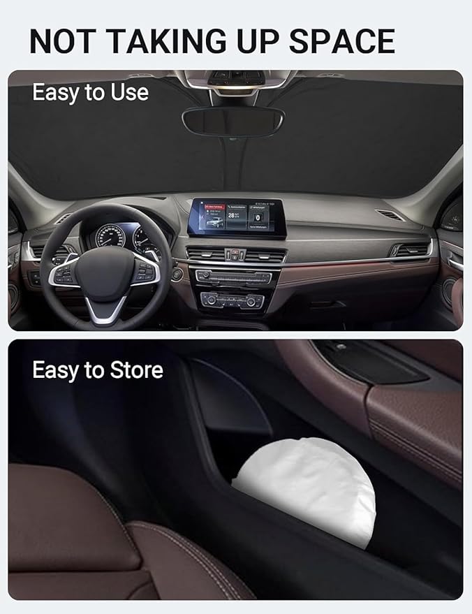Proadsy Windshield Sun Shade for BMW X1 F48 2016-2022 4-Layer Foldable Front Sunshade Protector Sun Visor Blocks UV Rays Keep Car Cooler