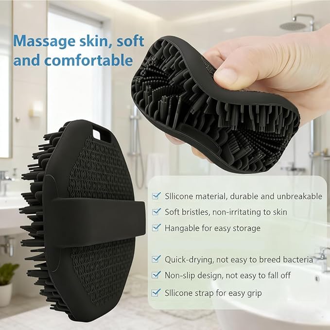 The Sud Bud Silicone Body Scrubber, Premium Soft Gentle Exfoliating Shower Brush for All Skin Type (Medium, Count, 4)