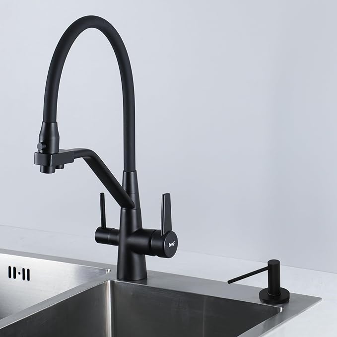 Gappo Upgraded Matte Black Soap Dispenser for Kitchen Sink, Stainless Steel Countertop Pump, Built in Sink Soap Dispenser with 47" Extension Tube kit