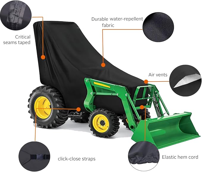 Waterproof Cowling Cover - Heavy Duty Tractor Accessories for Kubota, John Deere, Mahindra, Bobcat & Compact Utility Tractors
