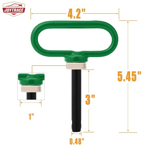 Magnetic Hitch Pin - Heavy Duty Ultra Strong Neodymium Magnet Trailer Gate Pin for Easy One-Handed Hook On & Off, for Lawn Mower Trailer Hitch Pin and Tow Behind Attachments（Green）