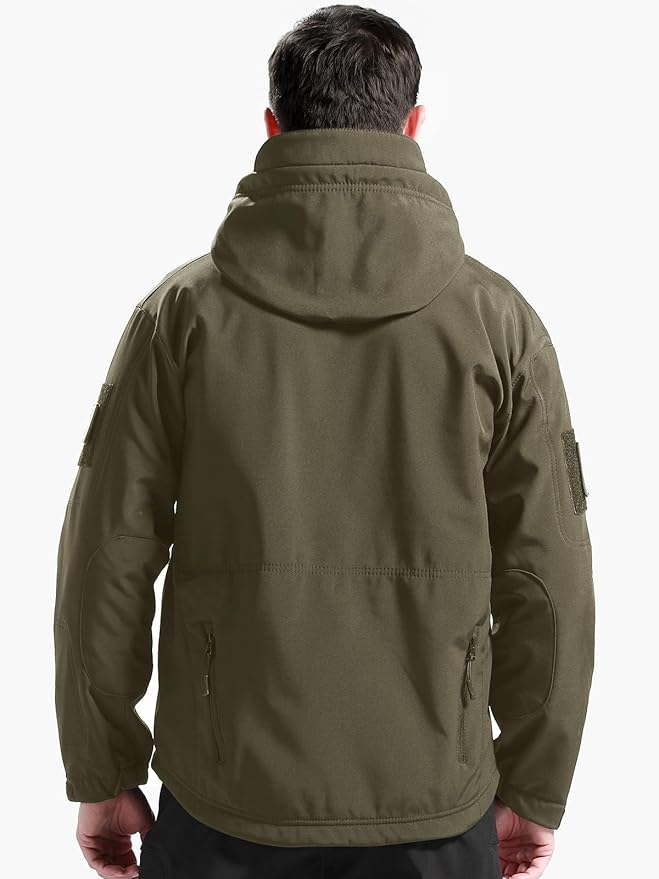 FREE SOLDIER Men's Outdoor Waterproof Soft Shell Hooded Military Tactical Jacket