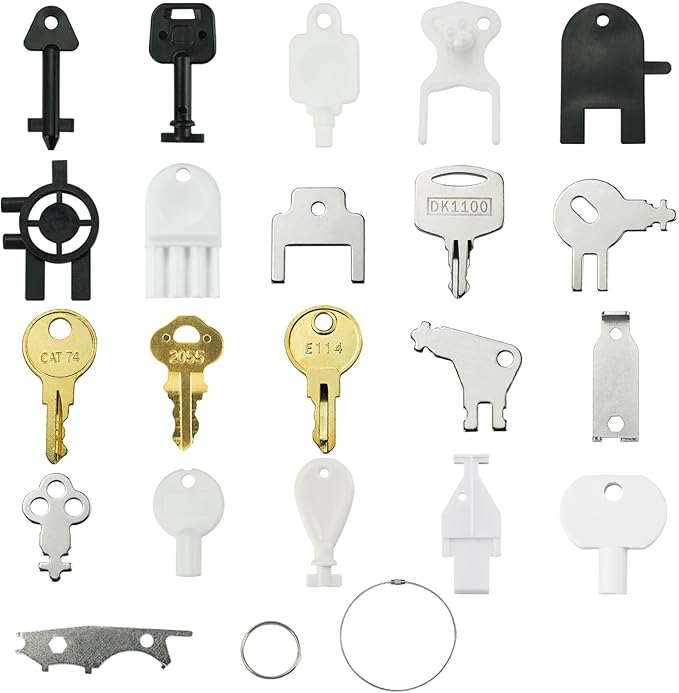 21 Pcs Dispenser Key Set for Waffle San Ja-mar Geo-rgia Pa-cific to-rk Kim-berly Cl-ark Bra-dley Paper Towel Toilet Paper Soap Dispensers Universal Replacement Keys Cat 74 E114 Key