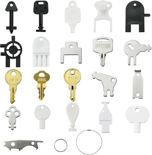 21 Pcs Dispenser Key Set for Waffle San Ja-mar Geo-rgia Pa-cific to-rk Kim-berly Cl-ark Bra-dley Paper Towel Toilet Paper Soap Dispensers Universal Replacement Keys Cat 74 E114 Key