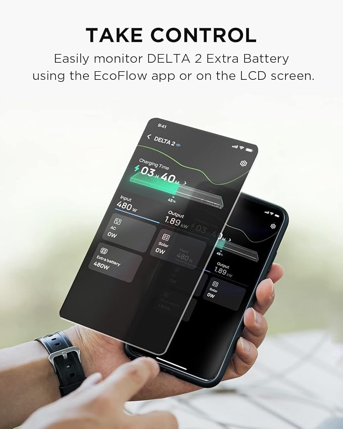 EF ECOFLOW Delta 2 Smart Extra Battery, 1024Wh LiFePO4 Expansion Battery for Power Station DELTA2