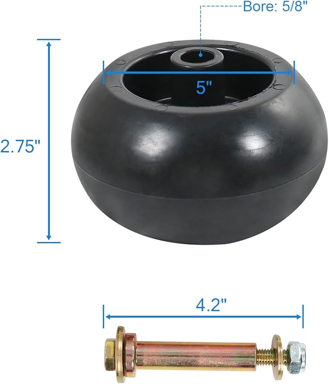 4Pcs Lawn Mower Anti Scalp Deck Wheel Kit Compatible with Bad Boy 022-5234-98 Exmark 103-3168 103-4051 103-7263 1-603299 & Many Bore 5/8” Wheel Size
