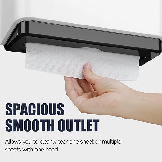 AIKE Wall Mount Paper Towel Dispenser, Fit Multifold Paper Towel Folded Size 10"x3.1" or Smaller, 200 Sheets Capacity White Finish