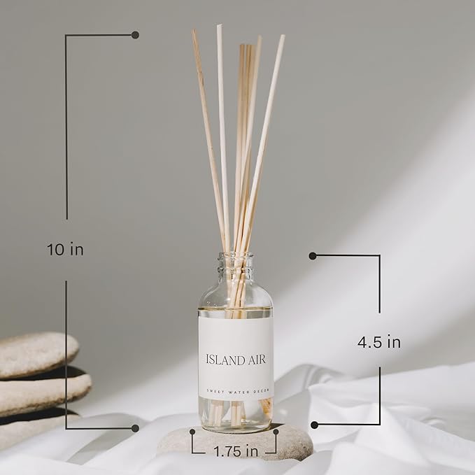 Sweet Water Decor Stress Relief Reed Diffuser Set - Eucalyptus, Spearmint, Citrus, Sage Scented Diffusers - Scent Diffusers for Home, Long Lasting Fragrance, Made in The USA